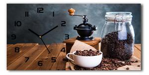 Skleněné hodiny na stěnu tiché Mlýnek na kávu pl_zsp_60x30_f_96066754