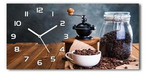 Skleněné hodiny na stěnu tiché Mlýnek na kávu pl_zsp_60x30_f_96066754