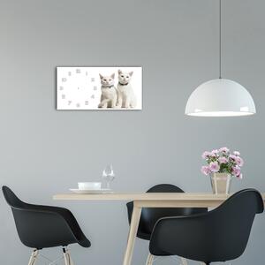 Moderní skleněné hodiny na stěnu Bílé kočky pl_zsp_60x30_f_97350767