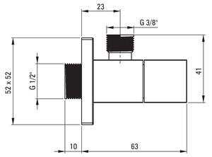 Deante, hranatý rohový ventil s filtrem 1/2" - 3/8", VFA_B62S