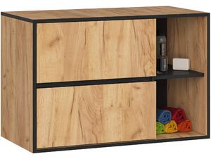 Ak furniture Závěsná skříňka pod umyvadlo VAMI 90 cm dub craft/černá