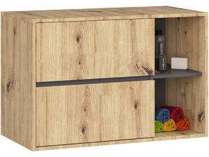 Ak furniture Závěsná skříňka pod umyvadlo VAMI 90 cm dub artisan/grafitová