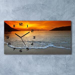 Skleněné hodiny na stěnu Západ slunce moře pl_zsp_60x30_f_97995760