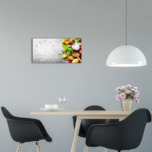 Moderní skleněné hodiny na stěnu Zelenina pl_zsp_60x30_f_98382182