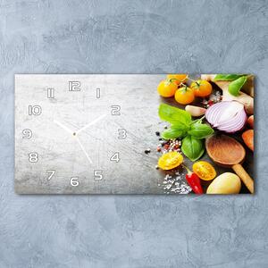 Moderní skleněné hodiny na stěnu Zelenina pl_zsp_60x30_f_98382182