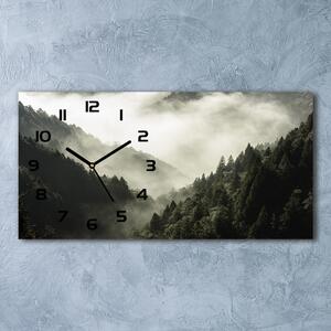 Skleněné hodiny na stěnu tiché Mlha nad lesem pl_zsp_60x30_f_98626353