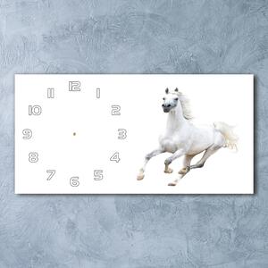 Skleněné hodiny na stěnu Bílý arabský kůň pl_zsp_60x30_f_99028092