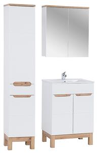 Koupelnová sestava BALI WHITE 60cm s vysokou skříňkou, zrcadlem a umyvadlem
