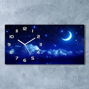 Moderní skleněné hodiny na stěnu Nebe noc pl_zsp_60x30_f_99768132