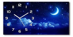Moderní skleněné hodiny na stěnu Nebe noc pl_zsp_60x30_f_99768132