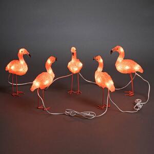 Dekorativní světlo LED Flamingo v sadě 5 kusů