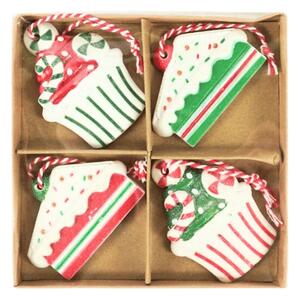 Sada 4 ks vánočních ozdob CHRISTMAS PATISSERIE 6 cm