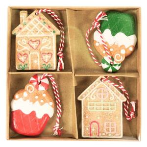 Sada 4 ks vánočních ozdob WINTER SWEETS 6 cm