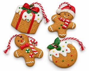 Sada 4 ks vánočních ozdob COOKIE CHRISTMAS 6 cm