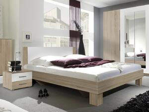 Manželská postel 180 cm Verwood Typ 52 (sonoma + bílá) (s noč. stolky). Vlastní profesionální přeprava až k Vám domů 602011