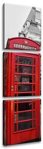 Gario 3 dílný obraz na plátně Telefonní budka v Londýně UK Velikost: 30 x 90 cm