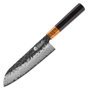 Santoku nůž z damaškové oceli SaKuRo Eben 2.0 17,5 cm