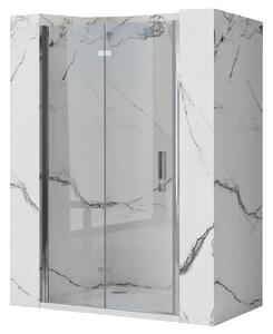 Rea Molier, skládací sprchové dveře 80x190cm, 6mm čiré sklo, chromový profil + boční magnetický profil, KPL-K6367