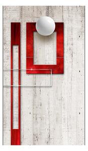Fototapeta červené rámy na betonu - Concrete: red frames and white Knobs