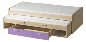 Rozkládací postel 80 cm Lavendon L16 (s rošty) (fialová). Vlastní profesionální přeprava až k Vám domů 605099