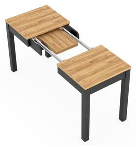 SZYNAKA Trendline Jídelní stůl rozkládací - ORION 3, 100/130/160x60, dub craft/černá