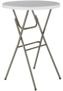 Tectake Barový stolek skládací ocelový Ø80cm - bílá