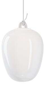 Lodes 21812 1330 Obló medium, závěs z hedbávně bílého foukaného skla, 1x7W LED 3000K, Ø20,6x29,6cm