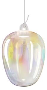 Lodes 21812 0130 Obló medium, závěs z foukaného skla Rainbow, 1x7W LED 3000K, Ø20,6x29,6cm