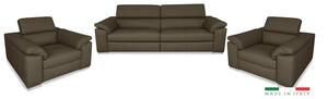 Moderní kožená sedací souprava LOREN II 3+1+1, sv. hnědá (romana - 2029 nut brown)