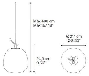 Lodes 21811 8630 Obló small, závěs z modrého foukaného skla, 1x7W LED 3000K, Ø21,1x24,3cm