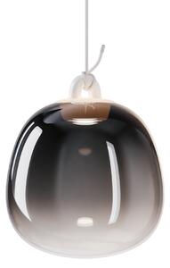 Lodes 21811 4327 Obló small, závěs z kouřového foukaného skla, 1x7W LED 2700K, Ø21,1x24,3cm