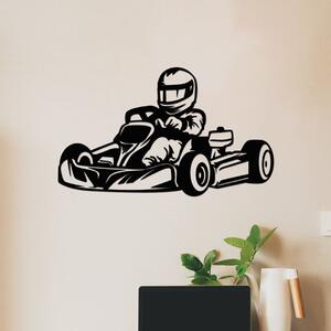 Dřevěný obraz Motokáře | Rozměry (cm): 40x24 | Zvolte barvu dekoru: Černá