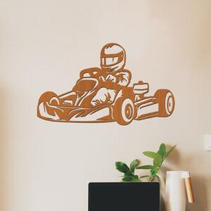 Dřevěný obraz Motokáře | Rozměry (cm): 40x24 | Zvolte barvu dekoru: Třešeň