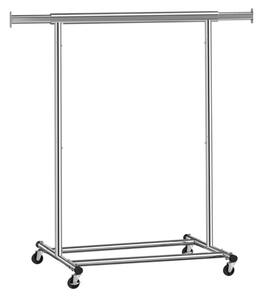 Stojan na oblečení INEZ na kolečkách, max. 90 kg, 83,5x45x160cm, stříbrná Jurhan