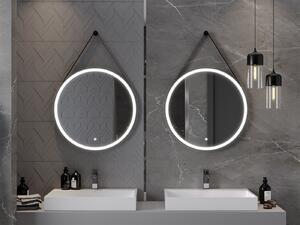 Mexen Reni, LED koupelnové zrcadlo s podsvícením 70x70 cm, 6000K, černý rám, ochrana proti zamlžování, 9812-070-070-611-70