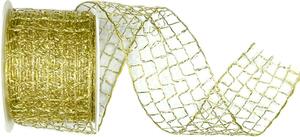 Stuha síťovaná CADILLAC GOLD zlatá venkovní 40mm x 2m (14,-Kč/m)