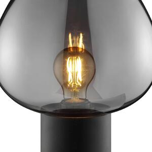 Brilliant Stolní lampa Ligari, černá/kouřově šedá, výška 28 cm kov/sklo, Hliník / šedá / zinek, Obývací pokoj / jídelna, Sklo