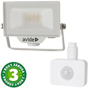 Prémiový ultratenký LED reflektor bílý 10W 1000lm, denní, s čidlem pohybu, 3 roky