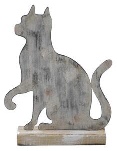Kovová dekorace Kočka M patina 20 x 15 cm