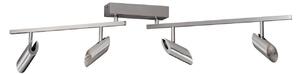 Brilliant LED stropní bodové světlo Risell, délka 104 cm, hliníková barva, stmívatelný, Hliník / šedá / zinek, Obývací pokoj / jídelna, Hliník, Moderní