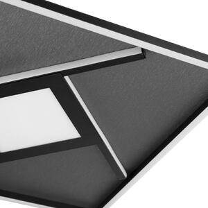 Brilliant LED stropní svítidlo Hardy, délka 46 cm černá matná kov/látka, Černá, Obývací pokoj / jídelna, Textil / tkanina / hedvábí, Moderní