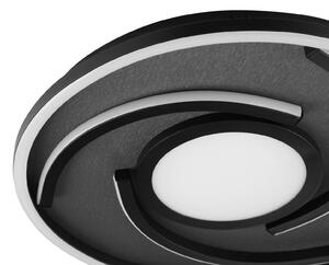 Brilliant LED stropní svítidlo Hardy, Ø 35 cm, černá matná, kov/látka, Černá, Obývací pokoj / jídelna, Textil / tkanina / hedvábí, Moderní