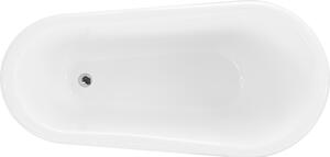 Mexen Retro volně stojící vana 150 x 73 cm, Bílá, Chromované nožky
