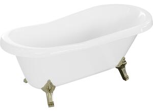 Mexen Retro volně stojící vana 150 x 73 cm, bílá, zlaté nohy - 53251507300-50