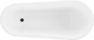 Mexen Retro volně stojící vana 170 x 75 cm, Bílá, Černé nožky
