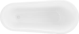 Mexen Retro volně stojící vana 170 x 75 cm, Bílá/Černá, bílé nožky