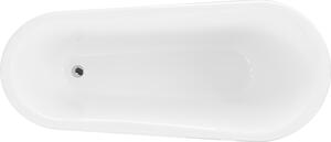 Mexen Retro volně stojící vana 170 x 75 cm, Bílá/Černá, Chromované nožky