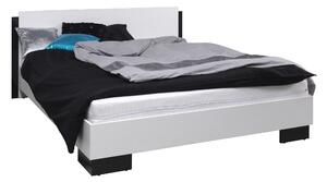 Manželská postel 160 cm Laurenia (černá) (s roštem). Vlastní profesionální přeprava až k Vám domů 612322