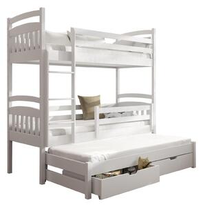 Dětská patrová postel 90 cm Anie (bílá). Vlastní profesionální přeprava až k Vám domů 615009