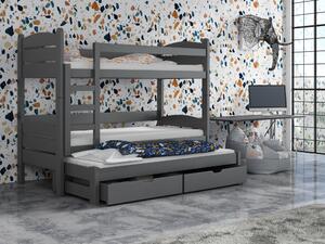 Dětská patrová postel 90 cm Celsa (grafit). Vlastní profesionální přeprava až k Vám domů 615030